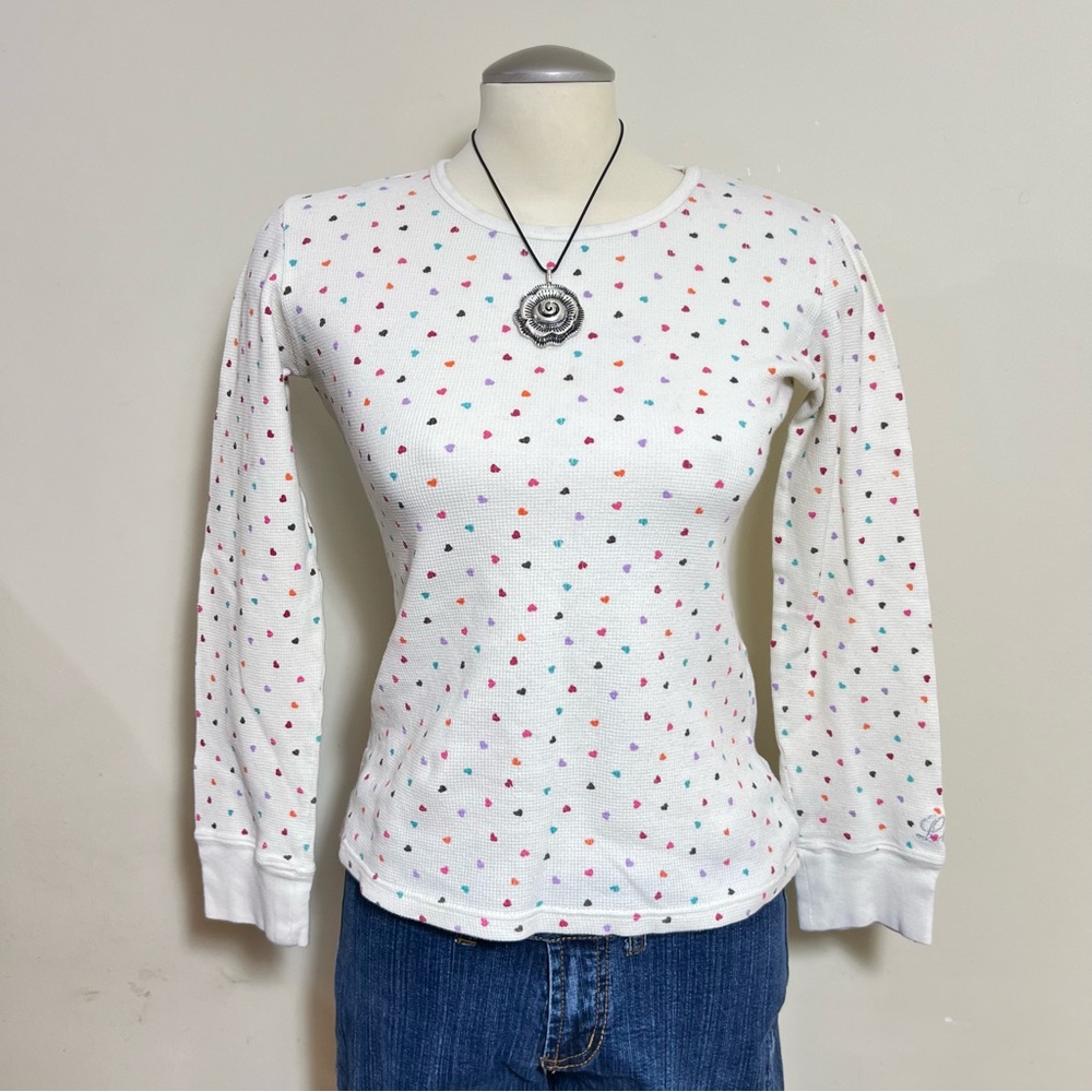 Levi's White Multicolor Heart Long Sleeve Top